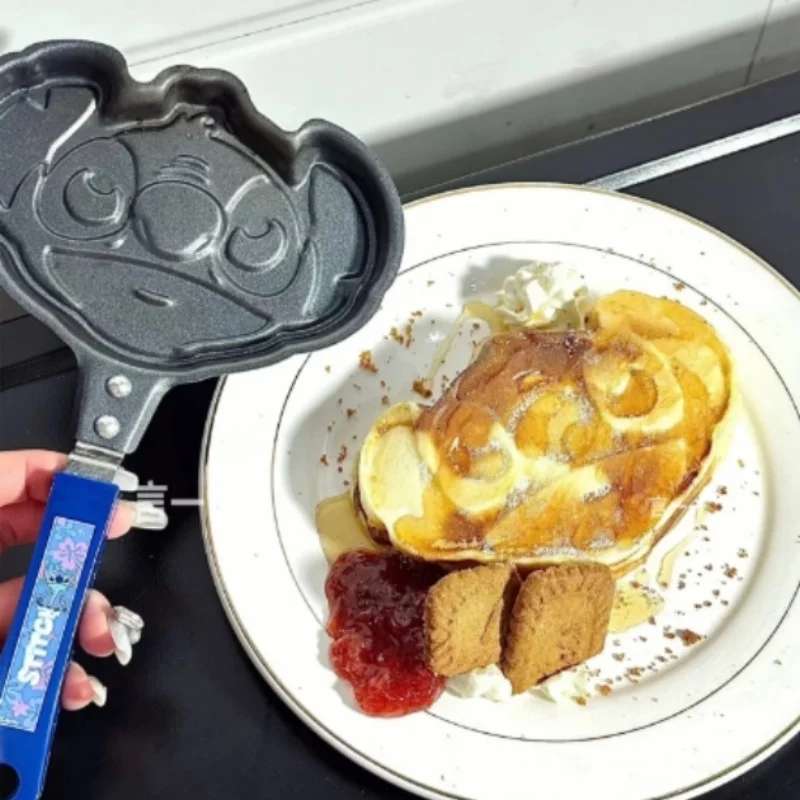 أنيمي ديزني غرزة الاطفال الإفطار القلي وعاء ميكي ماوس الشكل أدوات مطبخ البيض عجة قالب غير عصا مقلاة لعبة طفل