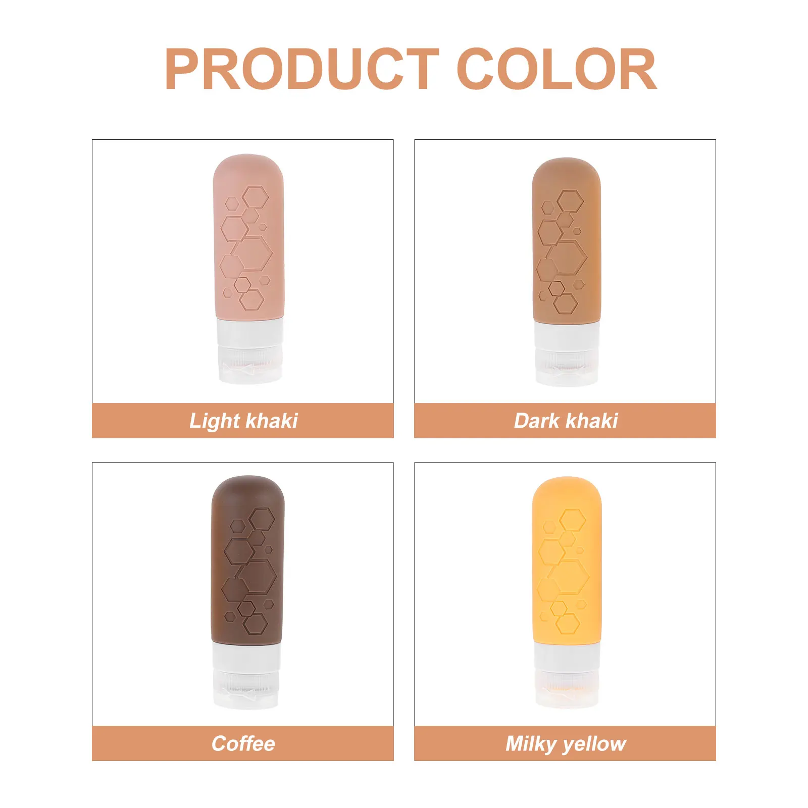 Ensemble de bouteilles de voyage en Silicone, compactes, anti-fuite, rechargeables, pour Lotion, shampoing, articles de toilette, conteneurs portables et légers, 4 pièces