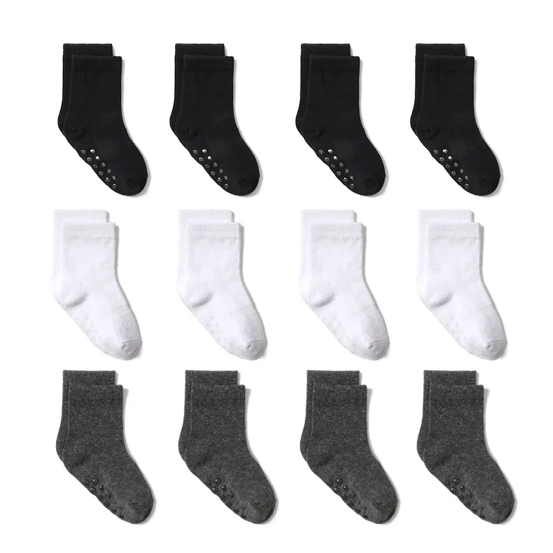 Kids Non Slip Toddler Boy Grip Socks 6 Pairs Anti Skid Sticky Stockings  for 1-7 Years Infants Baby Children