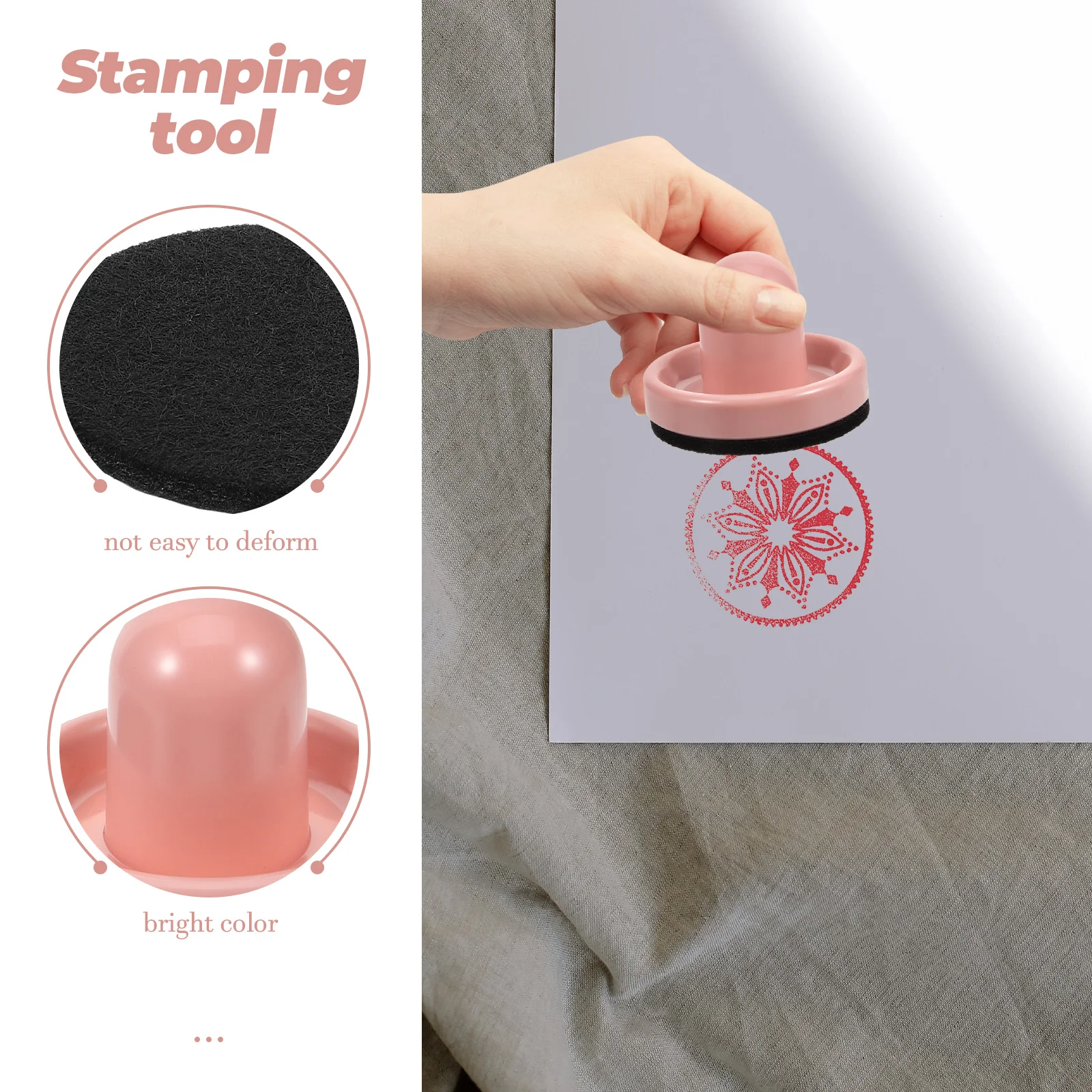 Stamping Brush Tool 76mm Pink Stamping Tools for Card Making Embossing ABS Handmade Seal Block Press Craft Supplies
