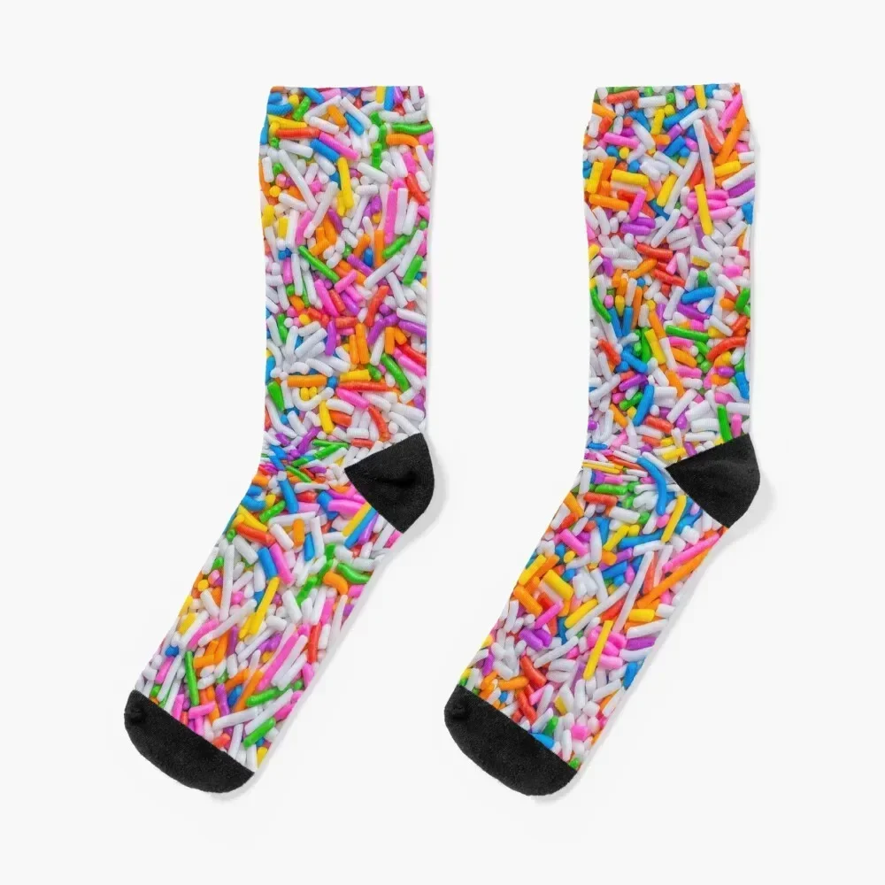 

Dessert Rainbow Sprinkles Photo Pattern Socks christmass gift anti-slip Children's Men Socks Luxury Brand Women's