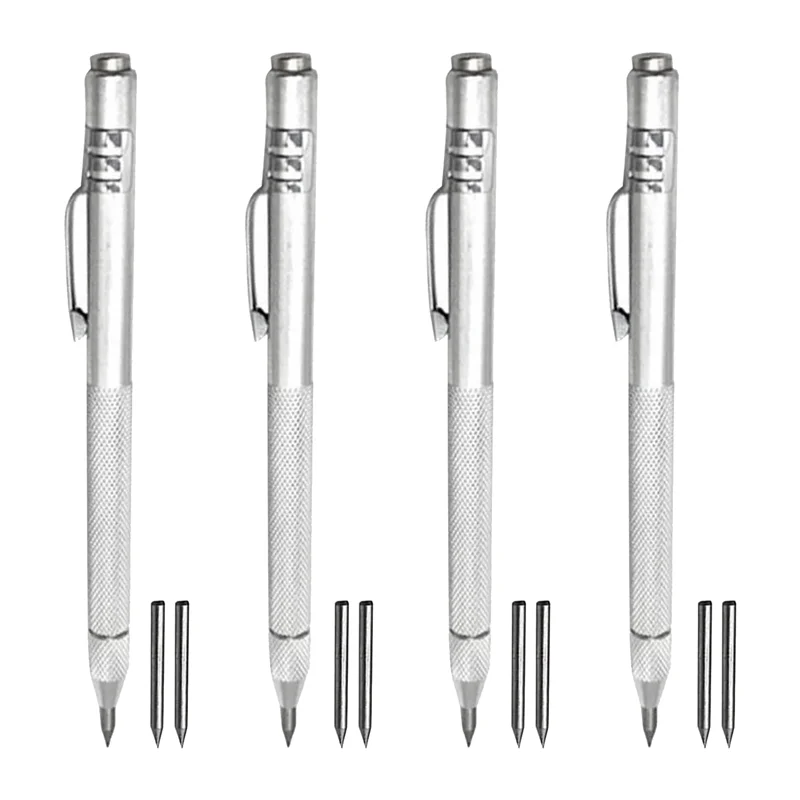 

4Pcs Tungsten Carbide Scriber, with Magnet, Aluminum Etching Engraving Pen, with 8 Replacement Marking Heads