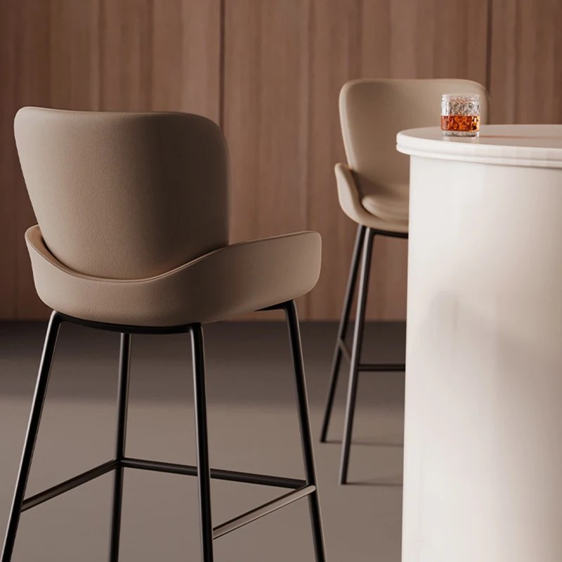 

Minimalist Comfy Chairs Nordic Premium Living Room Bar Stool High Quality Simple Cushion Barkrukken Hotel Furniture