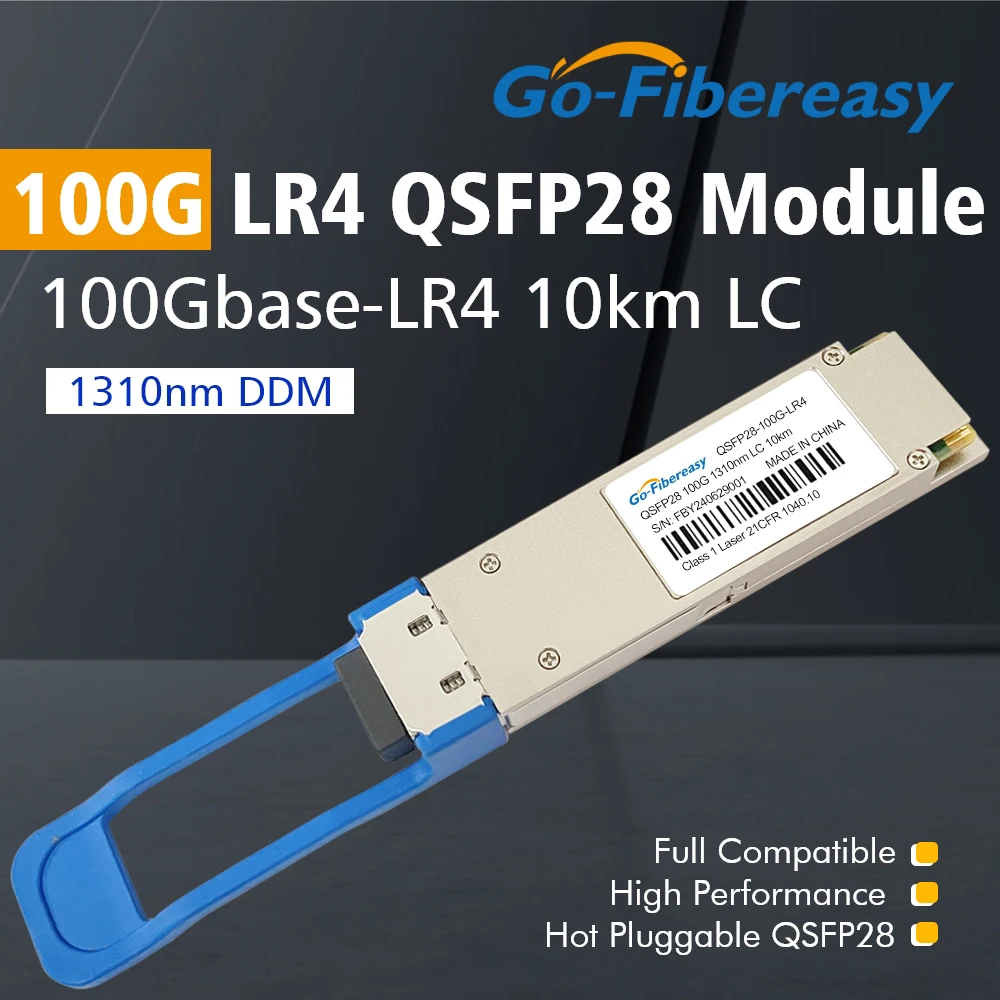 

QSFP28 100G LR4 10km Transceiver Module 1310nm Duplex LC Fiber Optic Module For Huawei Cisco Juniper Mikrotik...Ethernet Switch