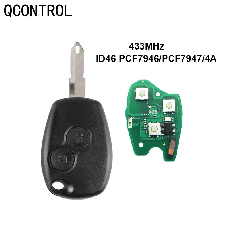 QCONTROL Car Remote Key Suit for Renault Duster Logan Fluence Clio Vivaro Movano Master Traffic Kangoo Megane Laguna NE72 blade