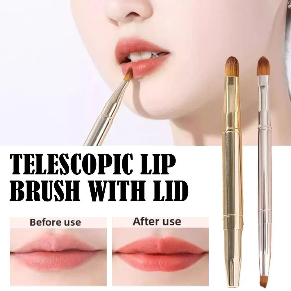 Neue Versenkbare Lip Make-Up Pinsel Lippenstift Lip Gloss Pinsel Pinsel Schönheit Lidschatten Dual Lip Werkzeuge Teleskop Verwenden H9J2