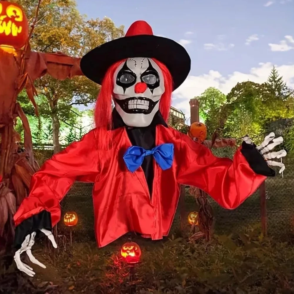Décoration d'halloween qui brille dans la nuit, accessoire suspendu fantôme de Clown pour maison hantée, intérieur et extérieur, décor de scène d'horreur de fête effrayante
