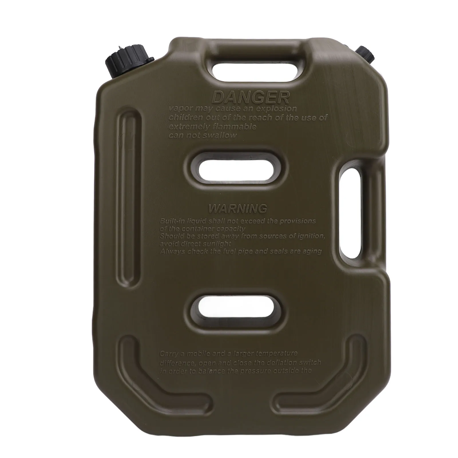 Tanque de gas todoterreno de 10 l (2,6 galones): lata de combustible de repuesto portátil (verde, sin soporte) - Para automóvil, motocicleta, UTV, ATV, combustible duradero