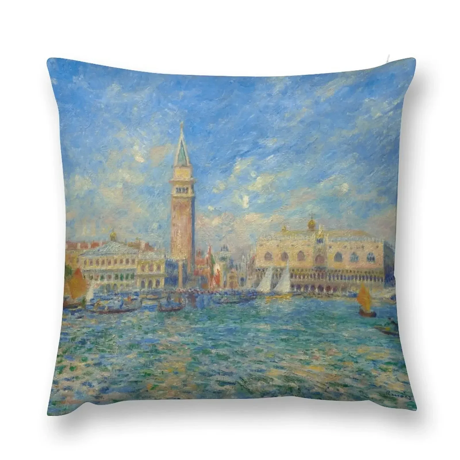 Pierre-Auguste Renoir Vue de Venise (Le Palais des Doges) Throw Pillow Plaid Sofa Decorative Pillow Covers For Sofa pillow