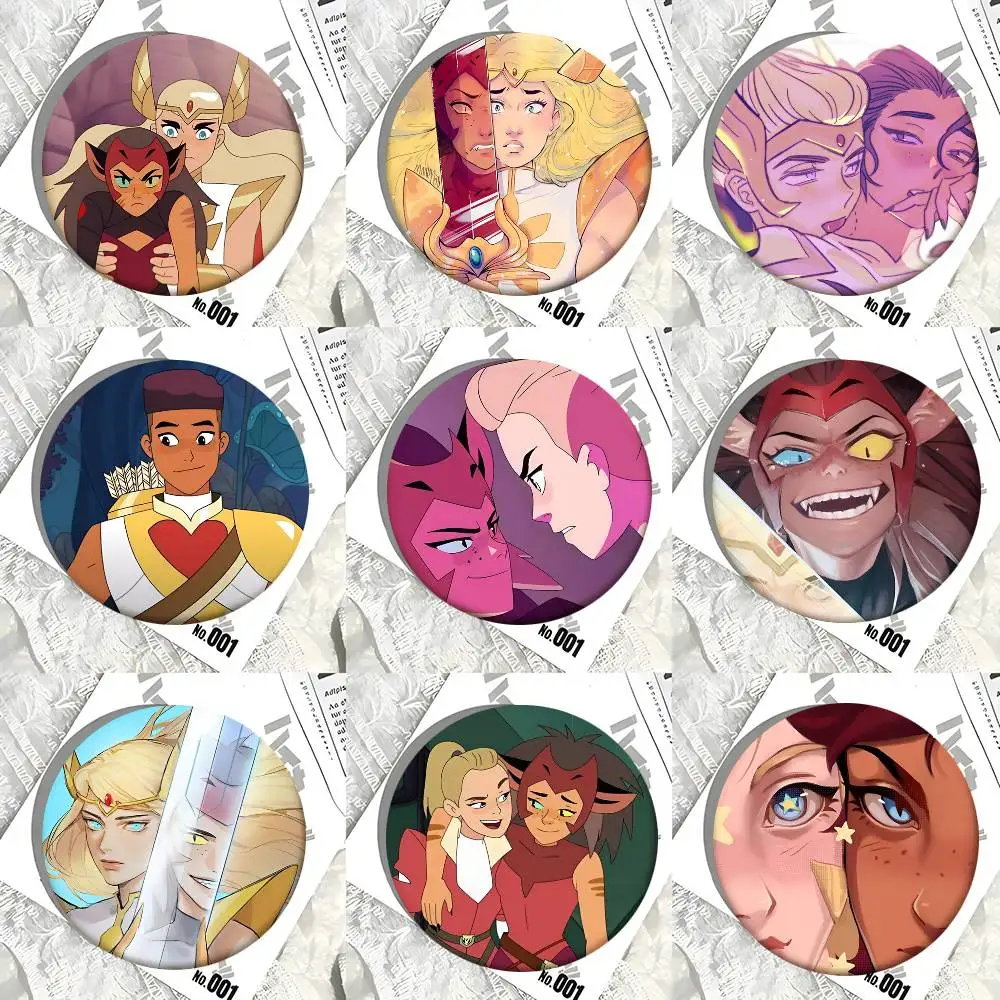 Cartoon SHE-RA und die Prinzessinnen der Macht, rundes Abzeichen, kreative Brosche, Kleidung, Rucksack, Zubehör, Anstecknadel
