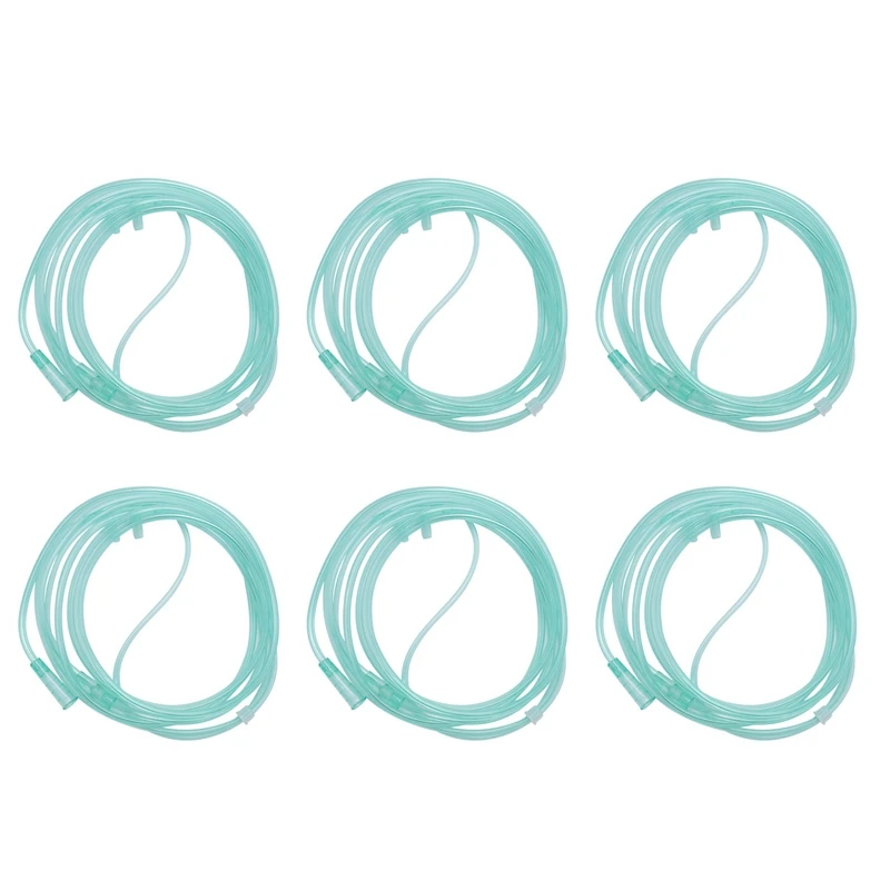 6Pcs Oxygen Cannulas 2 Meters Nasal Cannula Soft Nasal Oxygen Tubing O2 Cannula For Adults