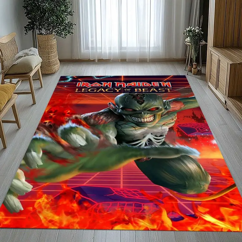 Eddie I-Iron M-Maiden Cartoon Sign Soft Non-Slip Large Area Rug for Living Room,Bedroom Playroom Carpet Mat for Sofa,Home Decor