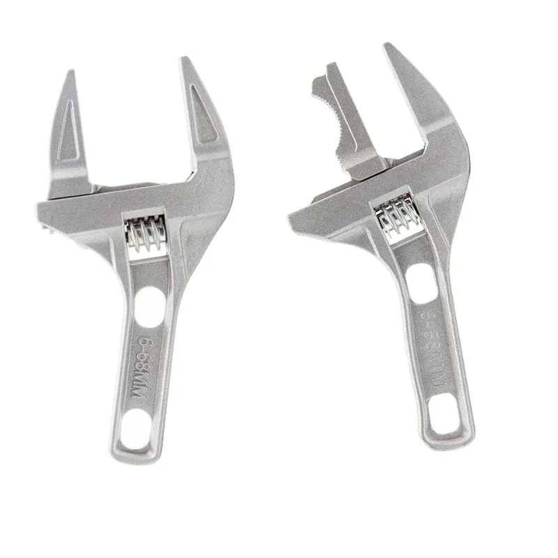 Large Jaw Opening Adjustable Wrench Ultra-Light Half Arc Shape Wide Jaw Spanner Plumbing Repair Tool for Bathroom Pipe Hand Tool