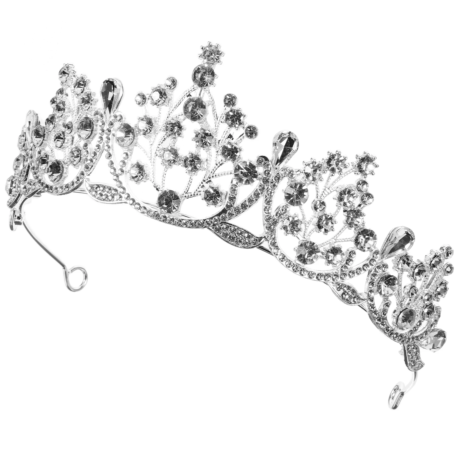 

Bridal Hair Decors Wedding Headdress Tiara Rhinestone Crown Silver Color Girls Haircut Decor Tiaras Crowns Women Headpiece