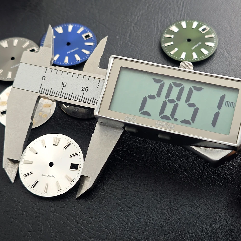 28,5-mm-Uhrzifferblatt mit Einzelkalender, passend für NH35 NH36 Uhrwerke, Zubehör, NH35-Zifferblatt, Ersatzteile für Herrenuhren – Detail 6