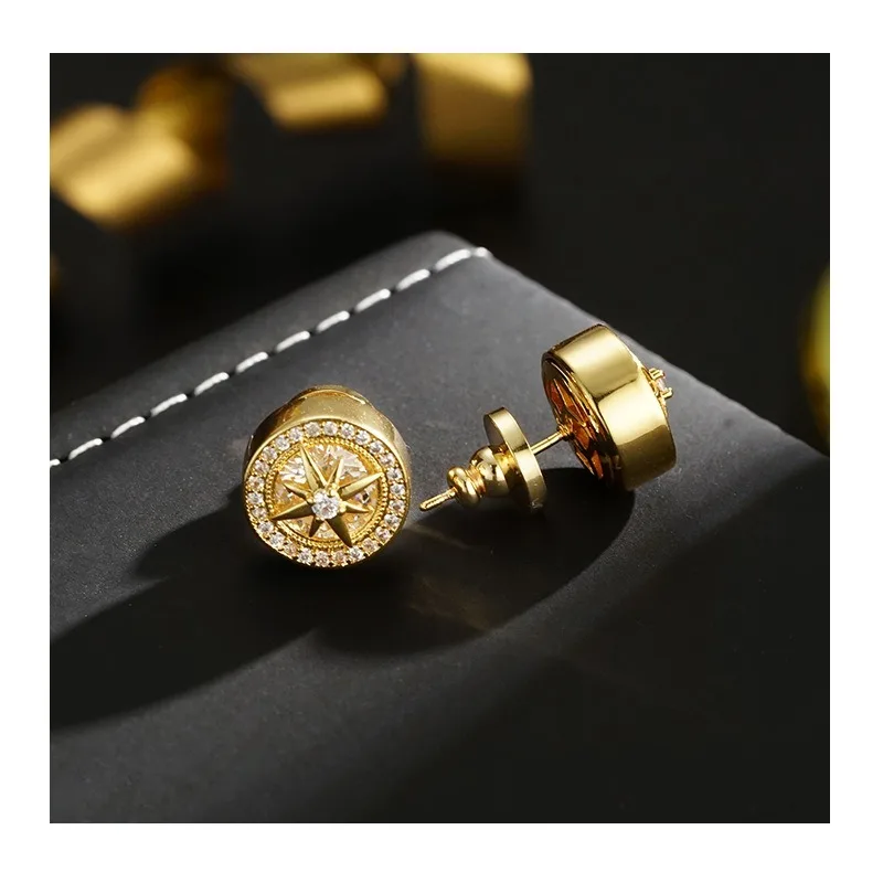 

Explosive Octagram Zircon Stud Earrings Fashion Light Luxury Needle Earrings High Sense Exquisite Elegant Temperament Earrings