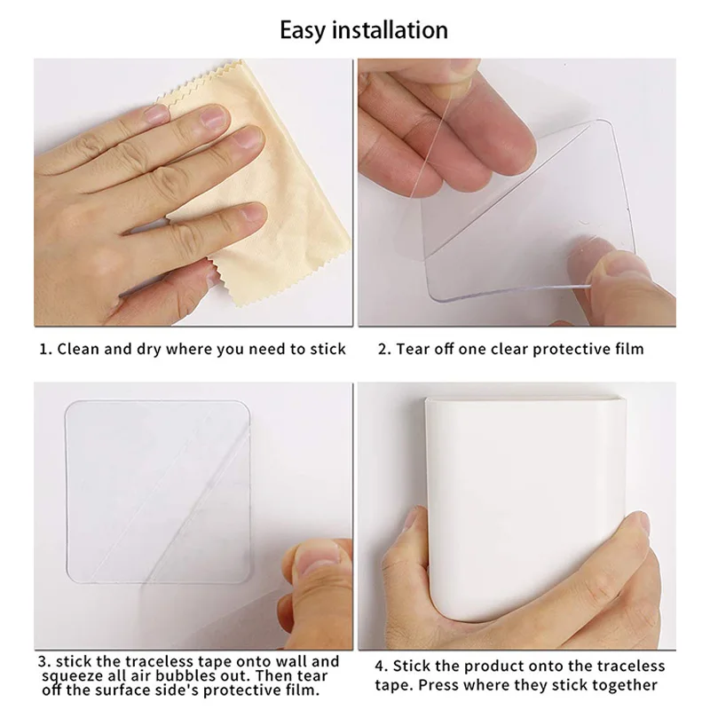 Soportes remotos para montaje en pared sin agujeros, caja de almacenamiento autoadhesiva, organizador de portalápices (paquete de 2)