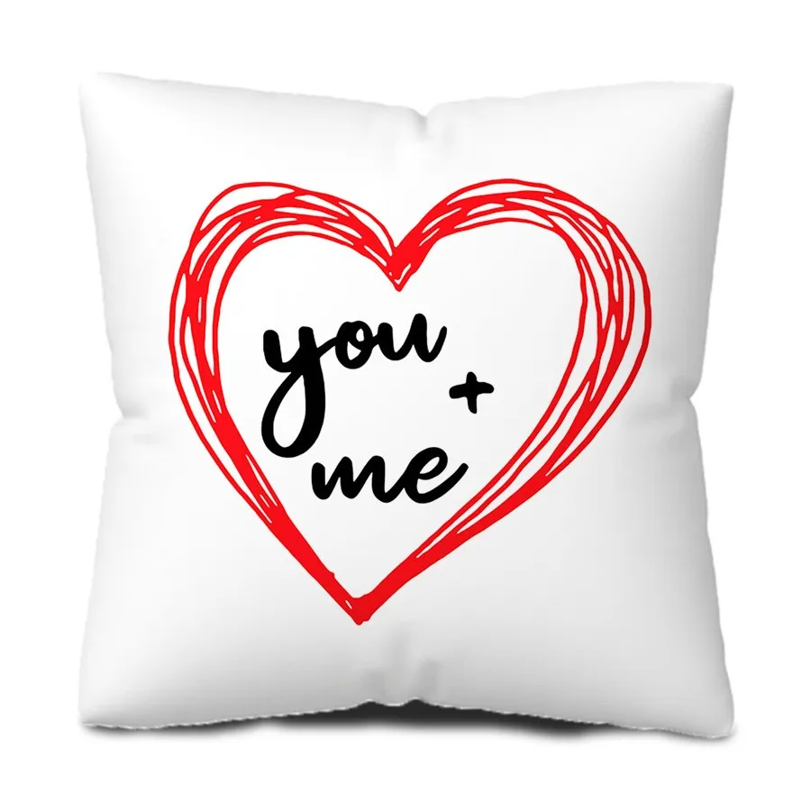 2025 Valentine's Day Heart Printed Cushion Cover 45x45 Love Wedding Square Pillowcase Spring Home Decor Pillow Cover for Sofa