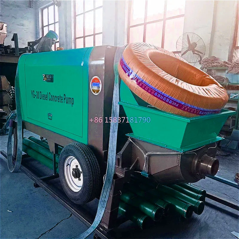 China Concrete Mixer Pump Small Secondary Construction Column Concrete Pump Diesel Engine Engine Concrete Pump Machine for US