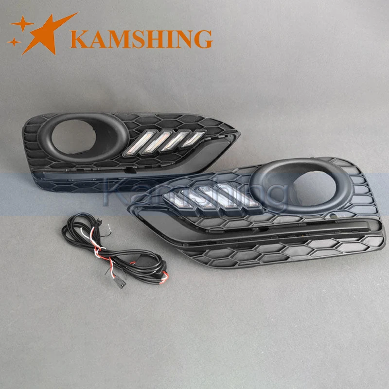 CAPQX 1pair Daytime Running Light For Honda Crosstour 2014-2016 DRL Day Light Modifying Foglamp Frame Front Bumper Lamp
