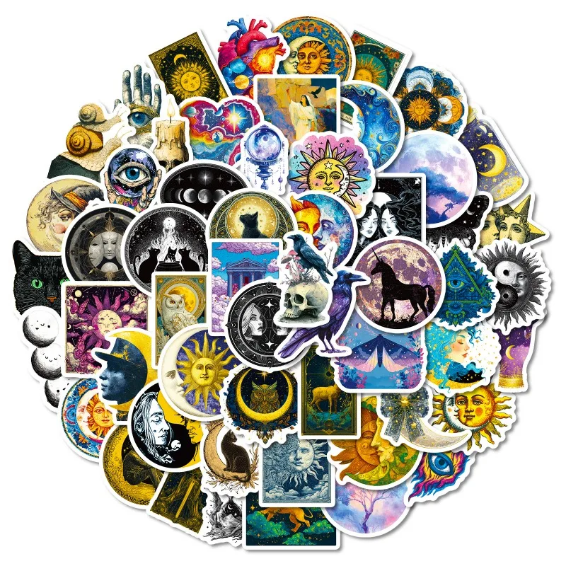 Autocollant de décoration Graffiti créatif mystérieux, 56 pièces, personnalité de dessin animé