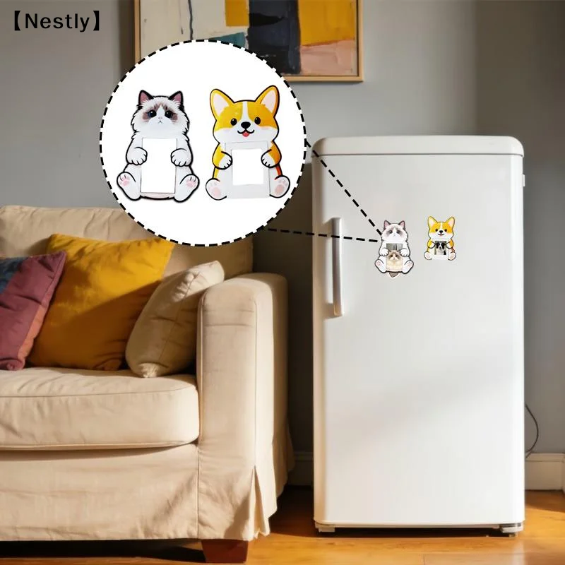 Cartoon Animal Acrylic Photo Frame Fridge Magnet For 2-Inch Photos Pet Photo Frame Photo Display And Collection Gift〔Nest〕