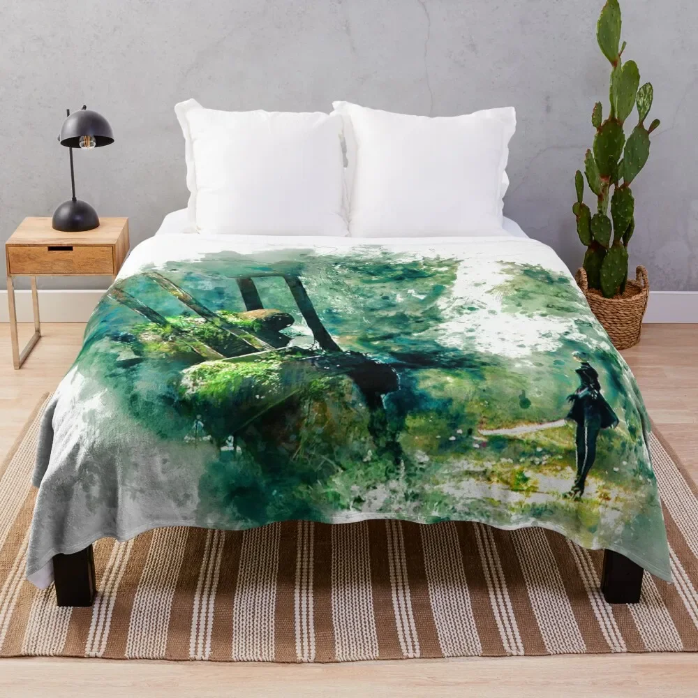 Nier Automata Painting Throw Blanket Bed Beach Luxury Designer Picnic Blankets