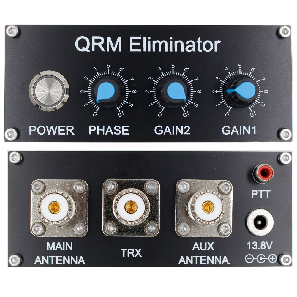 QRM Eliminator X-Phase Built-in PTT Control 1-30 MHz HF Band QRM Eliminator Aluminum Alloy QRM Canceller Radio TV Broadcast