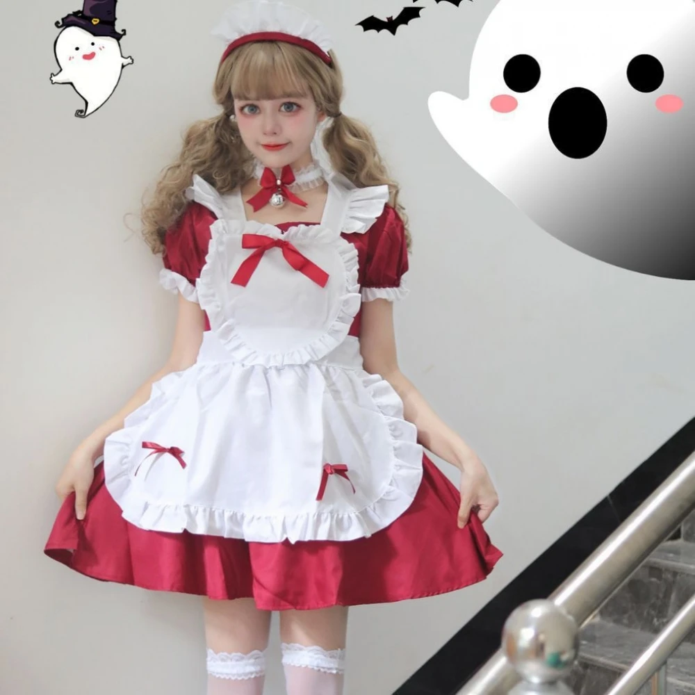 Mignon japonais Sle femme de chambre orm Dr quotidien Cosplay Lolita serviteur loween Doublets Costume traditionnel pour femme