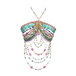 YOUR BUMP CURVE Irregular color matching acrylic hollow bra handmade beaded top sexy girl yacht beach vacation body accessories