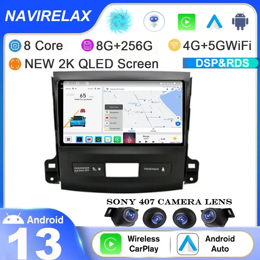 

Android 13 Car Radio For Mitsubishi Outlander Xl 2 2005-2012 Multimedia Video Player GPS Navigation Carpaly Stereo Audio Wifi 4G