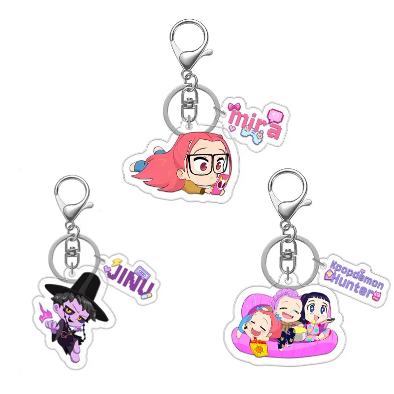 New Arrival Kpop Demon Hunters Keychain Hot Selling Anime Keyring Sold My Soul Theme Rumi Zoey Jinu Mira Accessories for Bags