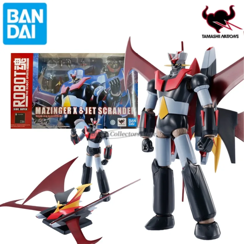 

Original Bandai THE ROBOT SPIRITS 336 MAZINGER X & JET SCRANDER (GRENDIZER U) Anime Action Figure Model Ornaments Toys Gifts