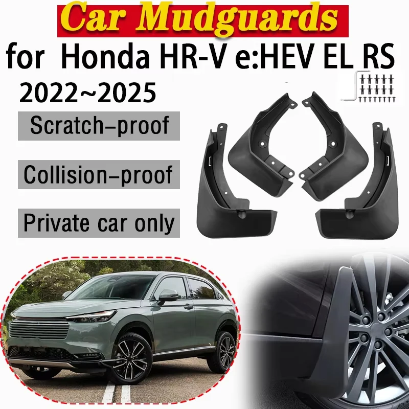 

4X Car Mud Flaps For Honda HR-V HRV e:HEV EL RS 2022 2023 2024 2025 MK3 Auto Front Wheel Mudguards Splash Guards Car Accessories