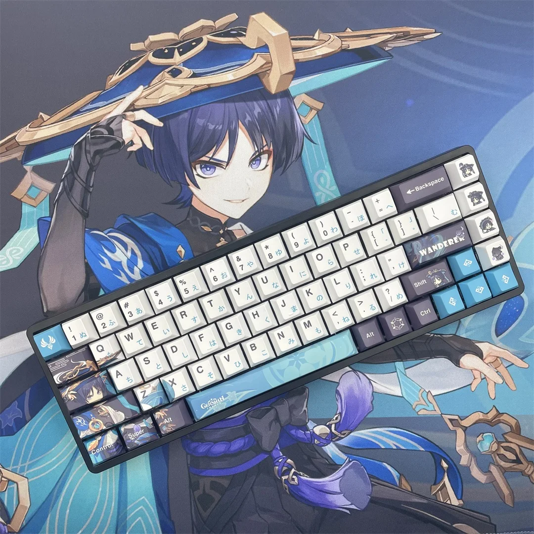 

128 keys Genshin Impact 키캡 Wanderer game keycaps PBT Cherry Profile for MX Switch mechanical keyboard