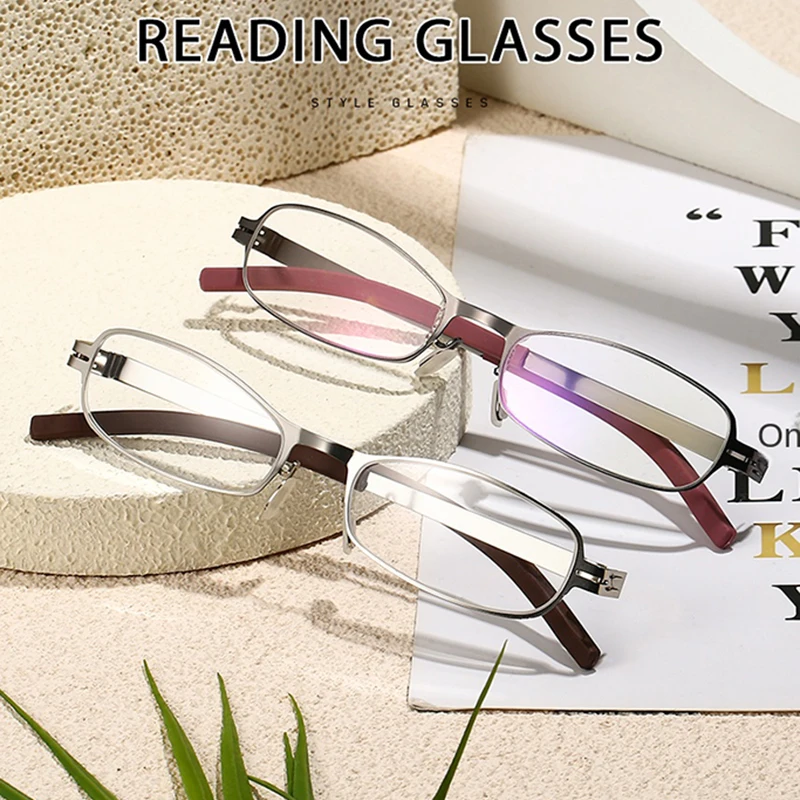 Mode Kleine Rahmen Quadratische Metall Brille Vintage Hohe Qualität Luxus Presbyopie Brille Täglichen Freizeit Reise Lesebrille