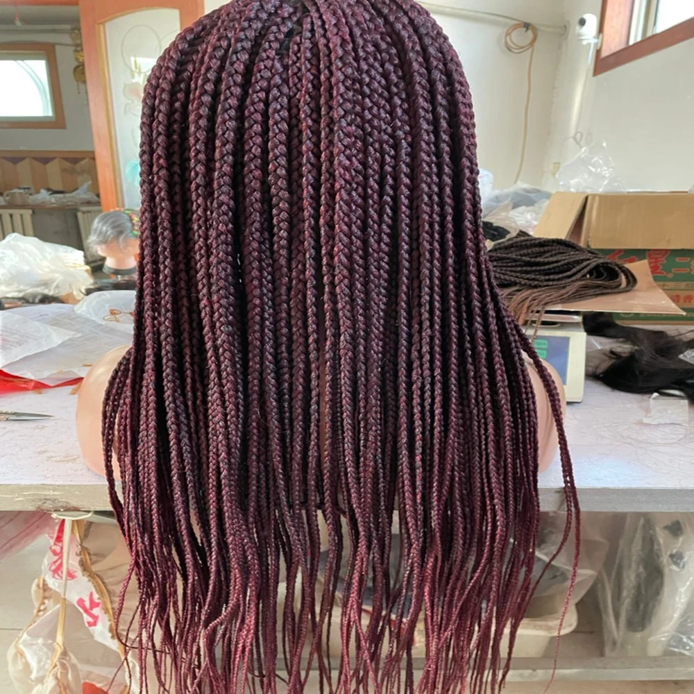 フルレース合成ウィッグ コーンロウブレイズ 36インチ 編み込みウィッグ ベビーヘア付き ブラック 99J ロングブレイズヘアウィッグ ブレイズウィッグ 女性用