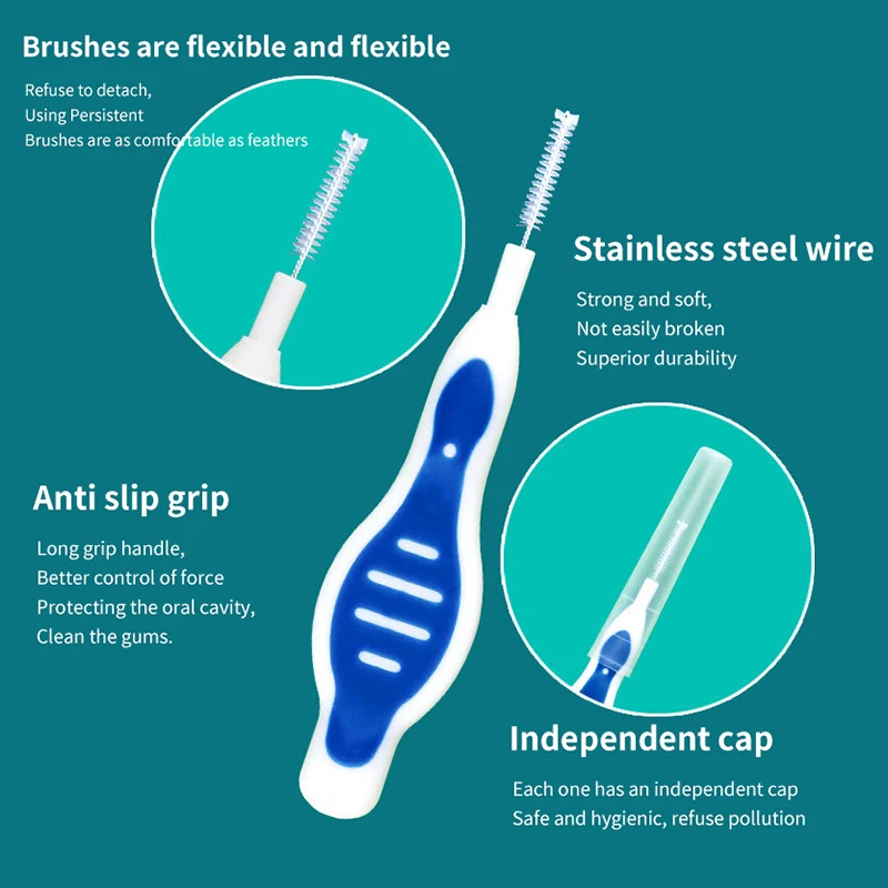 Cepillos interdentales para limpieza Oral, cepillo de palillo de dientes desechable, cepillo Interdental portátil, cuidado de la higiene bucal, 10 unids/lote por caja