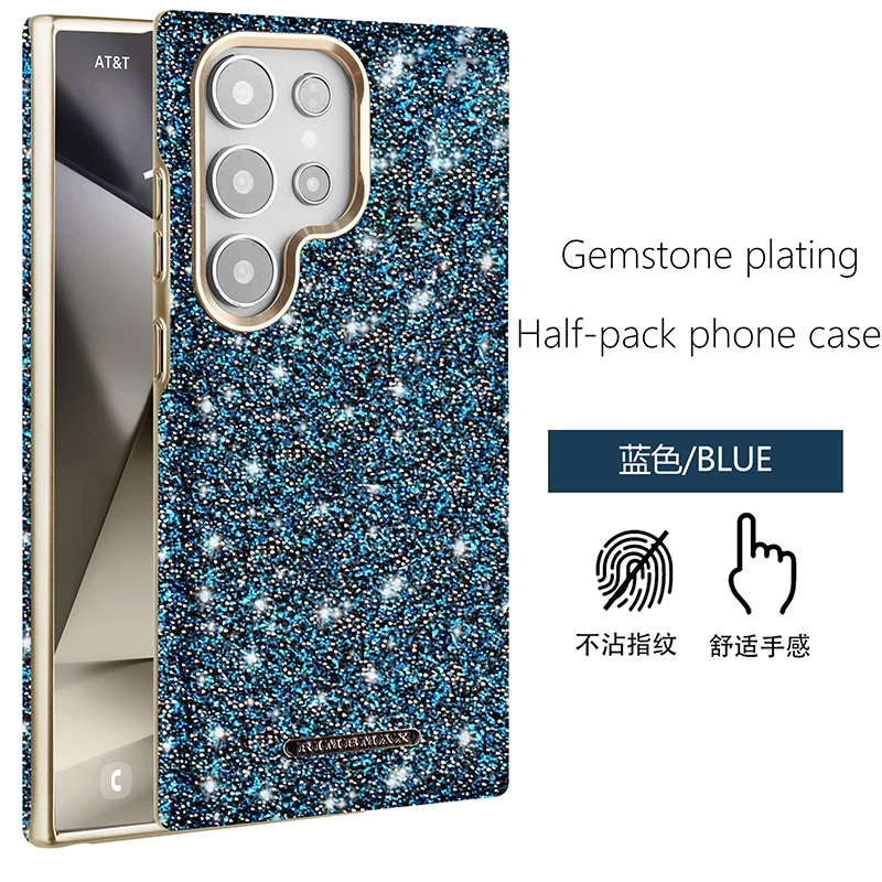 

Electroplated Flash Diamond For Samsung S25 S24 S23 Ultra plus Phone Case With Built-in Magnetic Suction Ring AntiDrop Hard Case