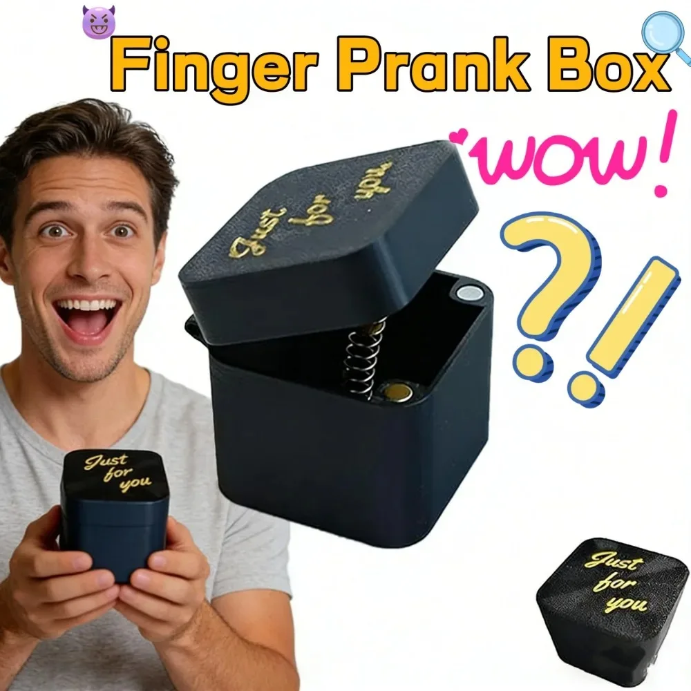 صندوق إصبع المزحة - هدية كمامة يدوية مقطوعة وهمية للمكتب والحفلات والعطلات، بلاستيك قابل للطي