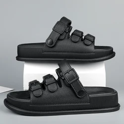 Mens Flat Sandals Platform Thick Soles 4.5cm Summer Beach Shoes Casual Style Sandalias Hombre Sandles Sandale Homme