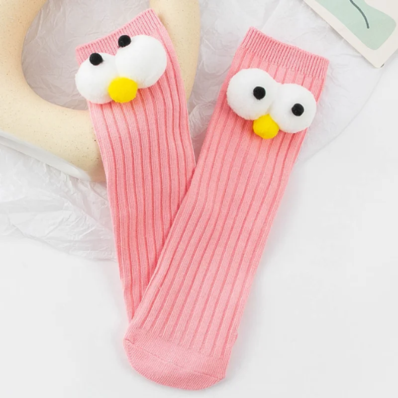 New autumn winter children\'s socks three-dimensional big eyes straight socks for 3-8 years old kids socks