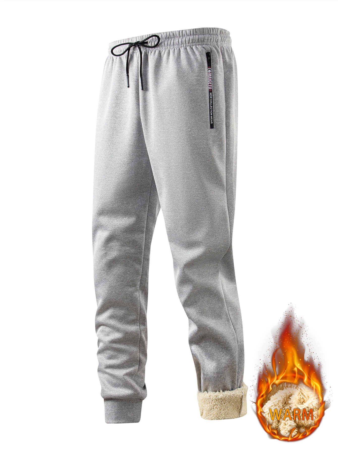 Winter Sweatwear Men Plush Thick Fleece Sweatpant Lambswool Thermal Trousers Casual Pants Warm Sports Fitness Pants
