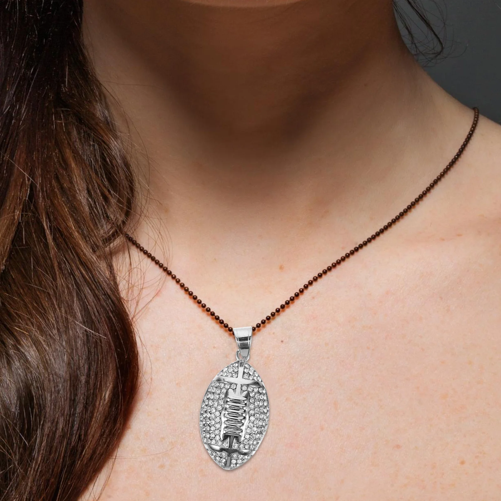 

DIY Rugby Ball Pendant Charm Sports Necklace Jewelry Making Charm Durable Handmade Craft Accessories Sports Ball Pendent