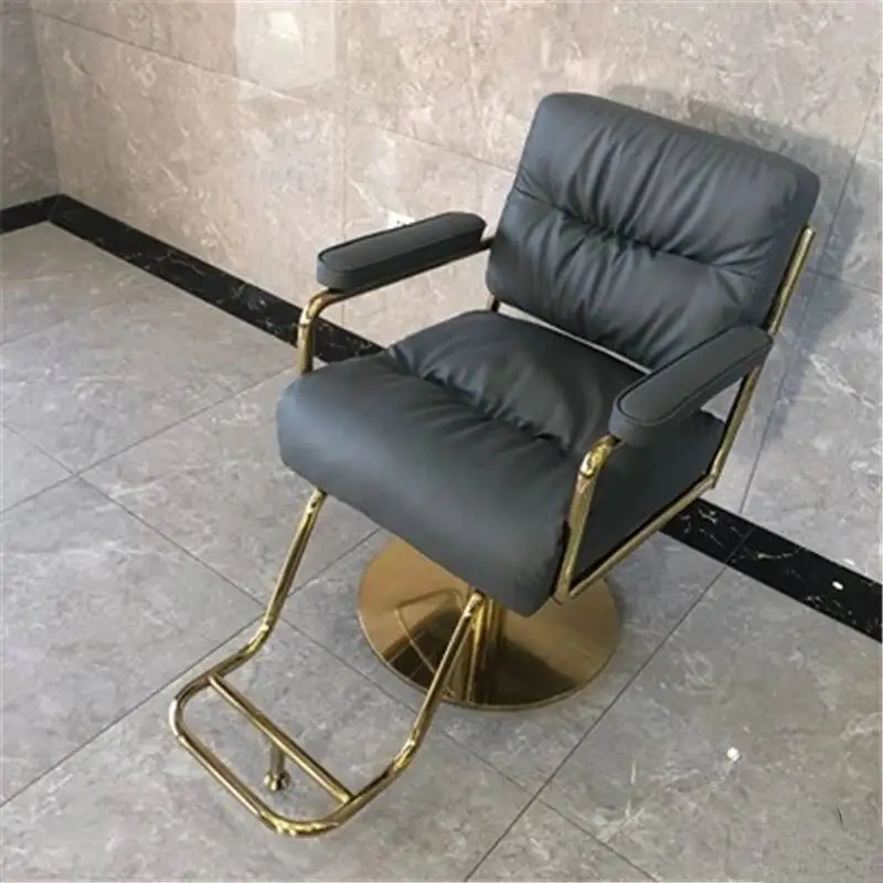 

Vintage Aesthetic Barber Chairs Swivel Footrest Leather Professional Hairdressing Chairs Stylist Cadeira Barber Equipment MQ50BC
