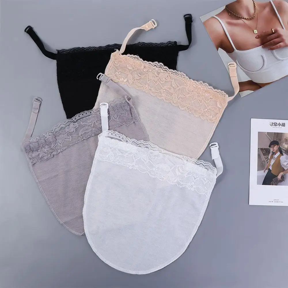 Clip On Silk Anti Tarnish Bra Anti-Glare Lining Flower Strapless Bra Wrap Women Tube Tops Chest Piece Cover Korean Insert Wrap