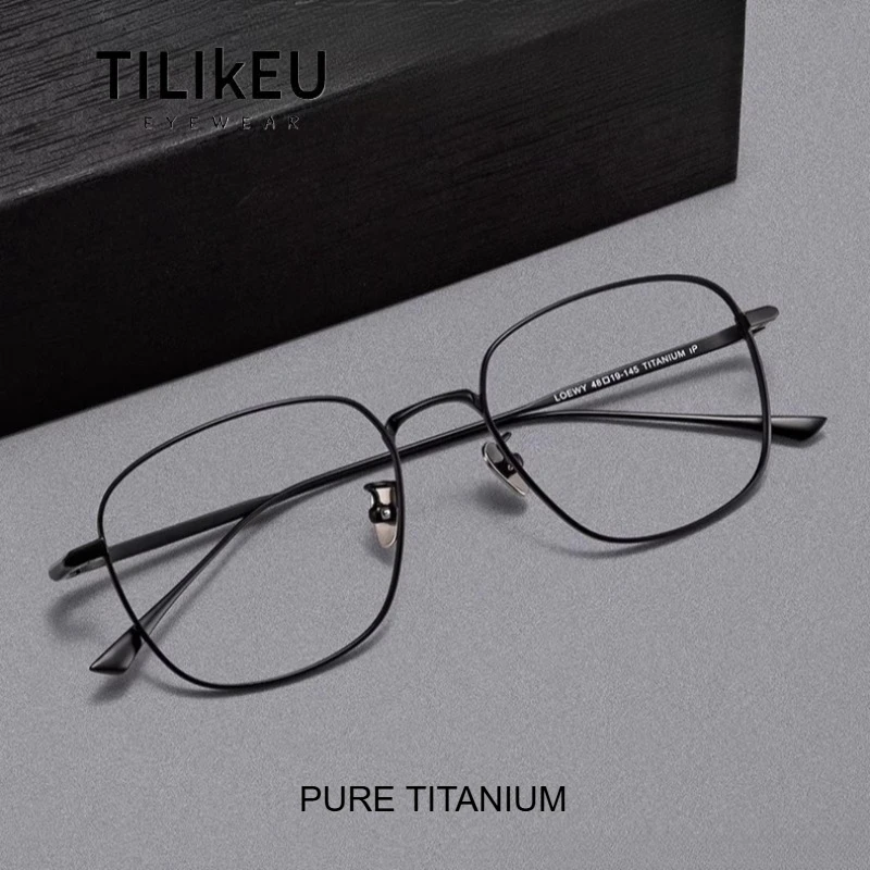 

Новые большие минималистичные очки из чистого титана, 9 г, ультралегкие, комфортные, с защитой от синего света, квадратная оправа, для мужчин и женщин