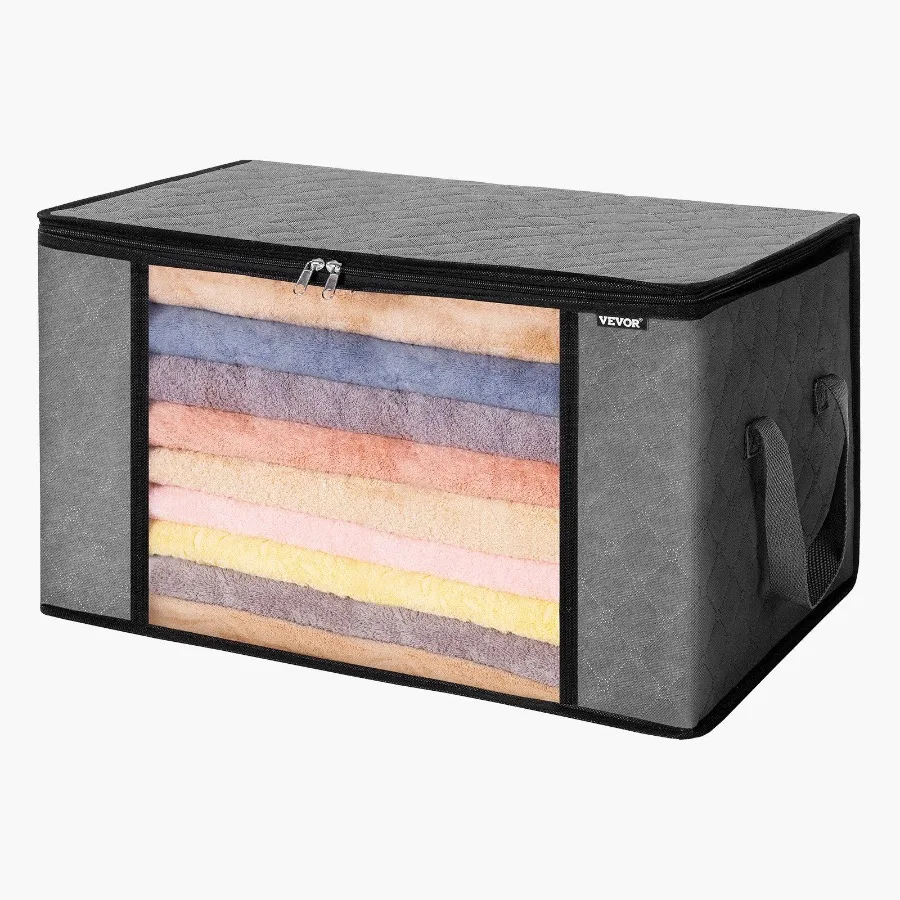 

90L Large Storage Bags 6 Pack Clothes Storage Bin Foldable Closet Organizers Containers with Handle Novwoven Fabric Storage Ba