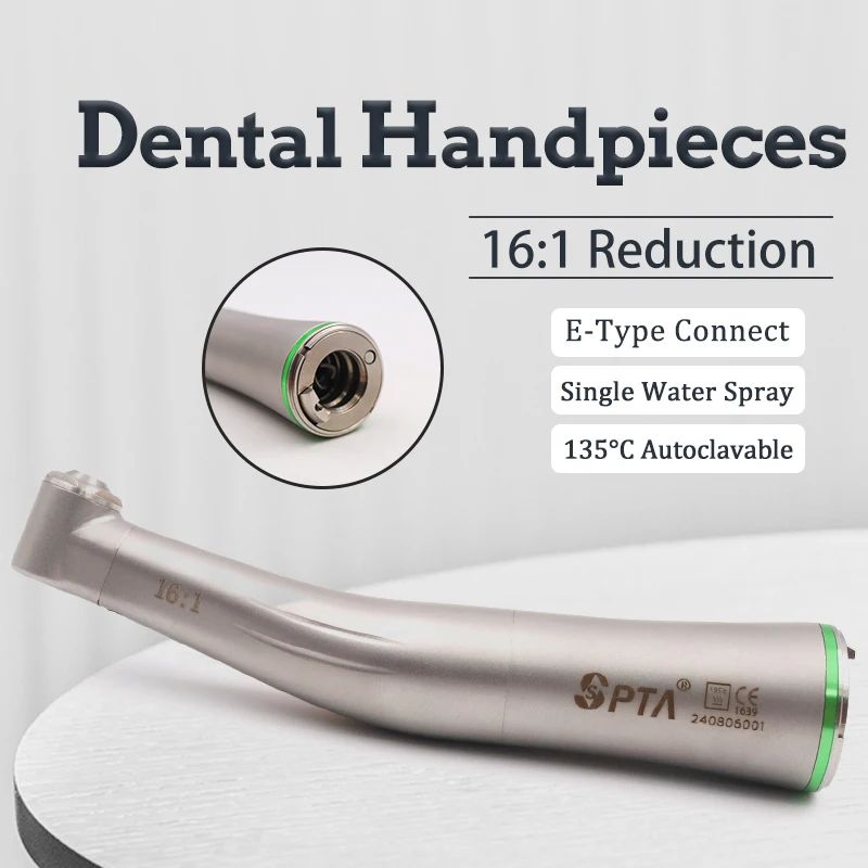 Dental 16:1 Reduction Low Speed Kit Surgical Air Turbine Handpiece Illumination Endodontic Push button Fiber Optic Contra Angle