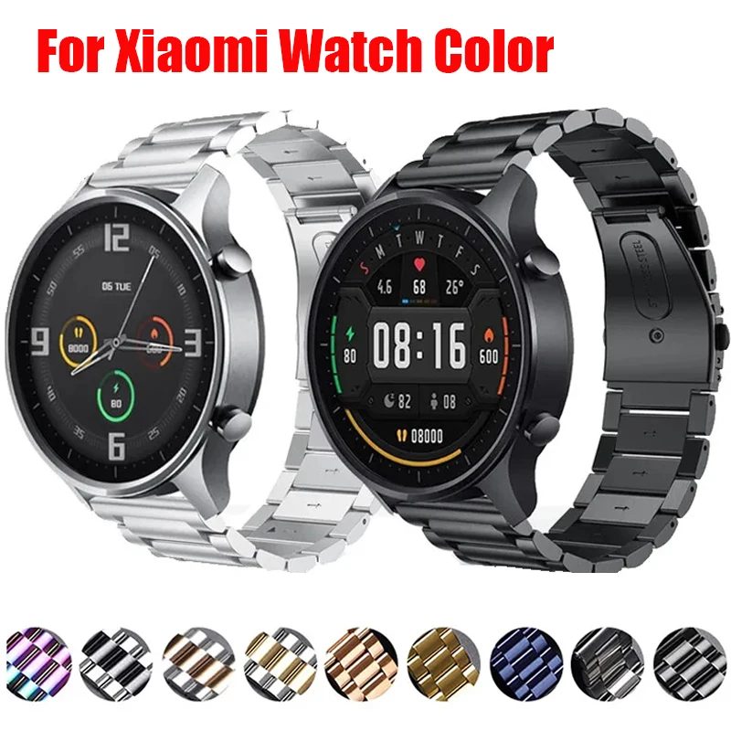 Steel Strap For Xiaomi Watch Color Watchband Bracelet Stainless Steel 22mm Watch Band Mi Watch Color Metal Wristband Correa Belt